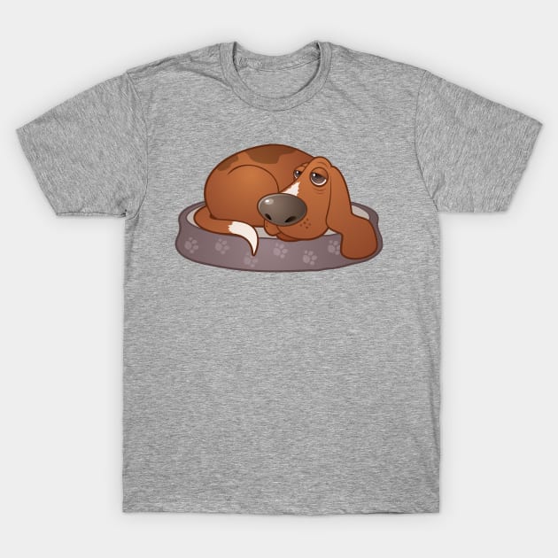 Sleepy Hound Dog T-Shirt by fizzgig